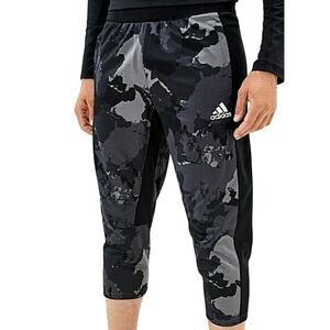 Adidas Cropped Pants Continent Camo City AeroReady GC8269 Black Mens Size Small